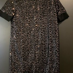 Sequin dress bow back